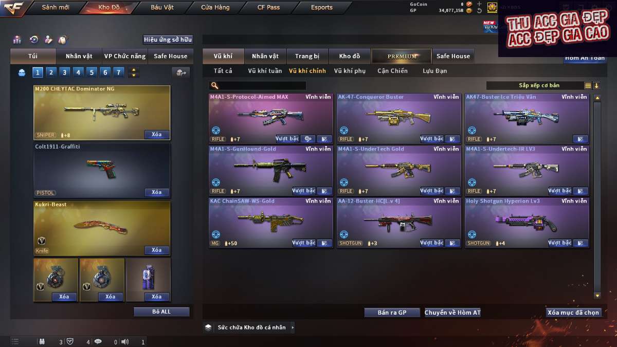 shop acc cf uy tin gia re